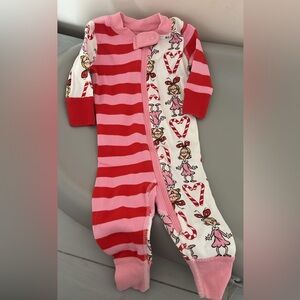 Hanna Andersson Red and Pink Striped Kids Footie